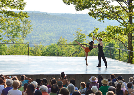 A performance of Jacob's Pillow Dance Society on their Inside/Out stage
