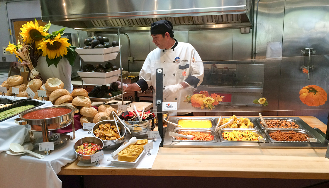 Food station in dining hall